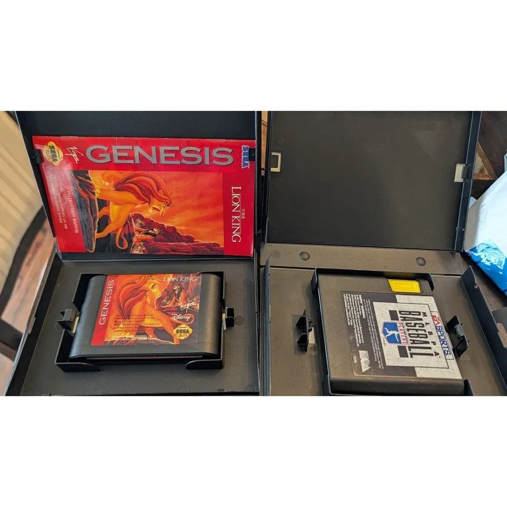 Sega Genesis 2 Console Controllers games Lion King Baseball MK-1631 Tested No AV
